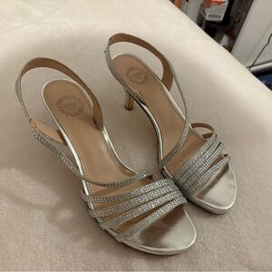 Elegant Silver Strappy Heels